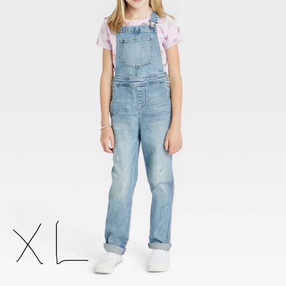 Cat & Jack Other - Cat and Jack Light wash overalls girl’s XL 14 / 16